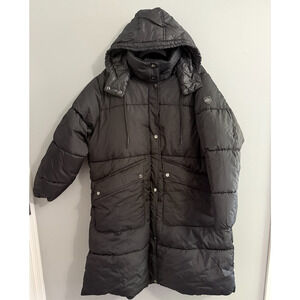 Big Chill Black Puffer Coat Long Hooded Winter Jacket Warm Plus Sz 2X